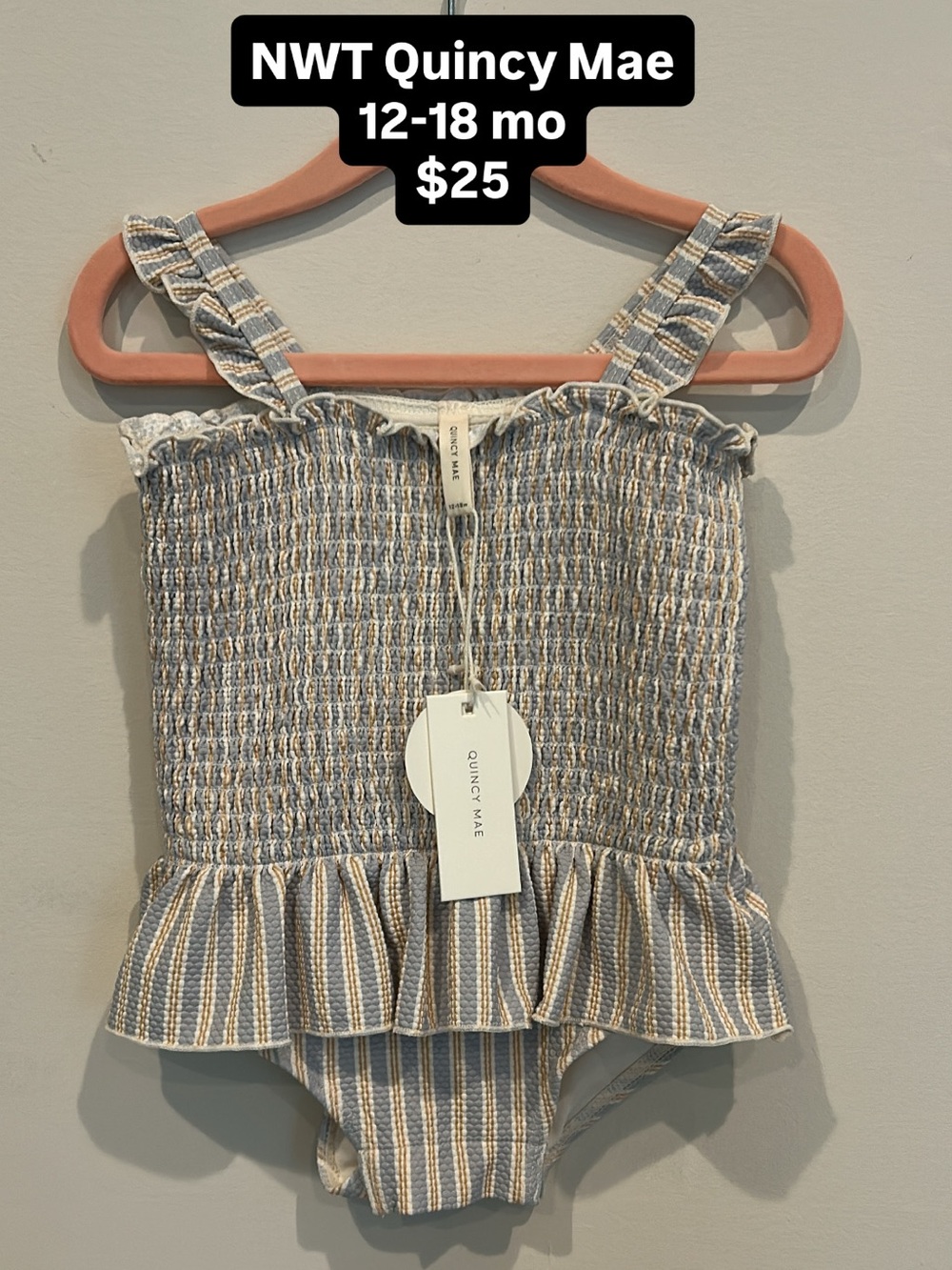 Quincy Mae Smocked One-Piece Swimsuit